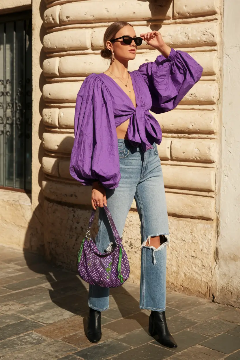 august outfits Dramatic Sleeves and Denim That Speaks