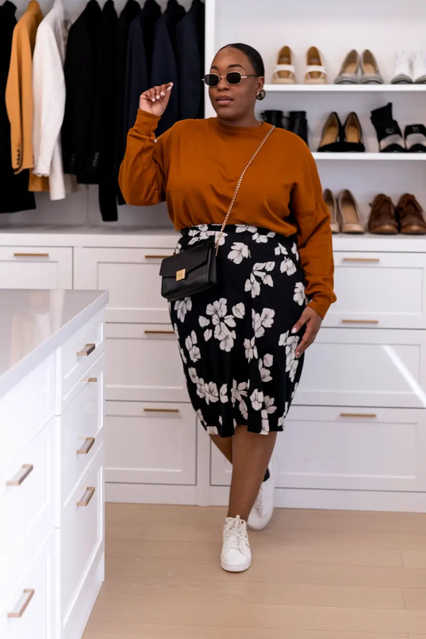 fall-plus-size-outfits-casual-work-Bold-in-Burnt-Orange-and-Florals