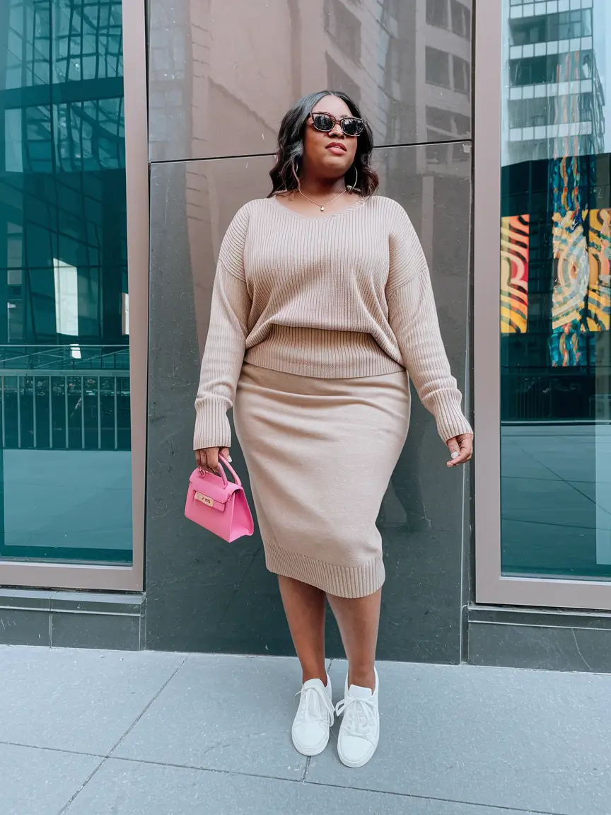 fall-plus-size-outfits-for-pictures-Elevated-Knits-and-Pops-of-Pink