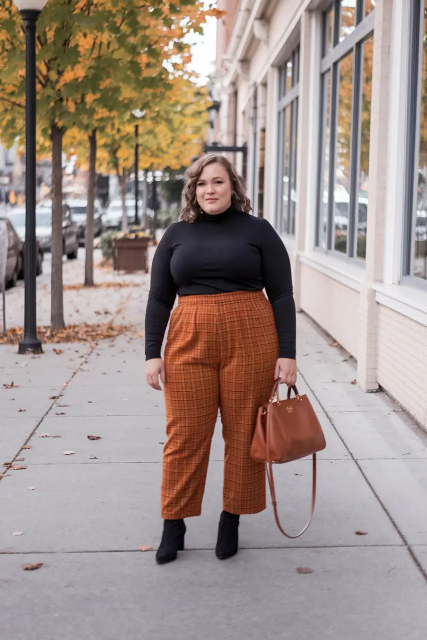 fall-plus-size-outfits-trendy-Rust-and-Black-for-Power-Moves