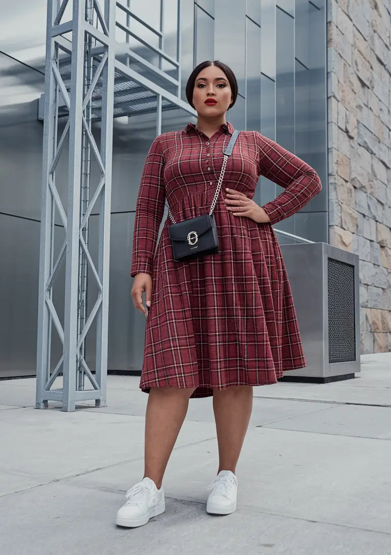 fall-plus-size-outfits-for-pictures-Red-Plaid-Revival