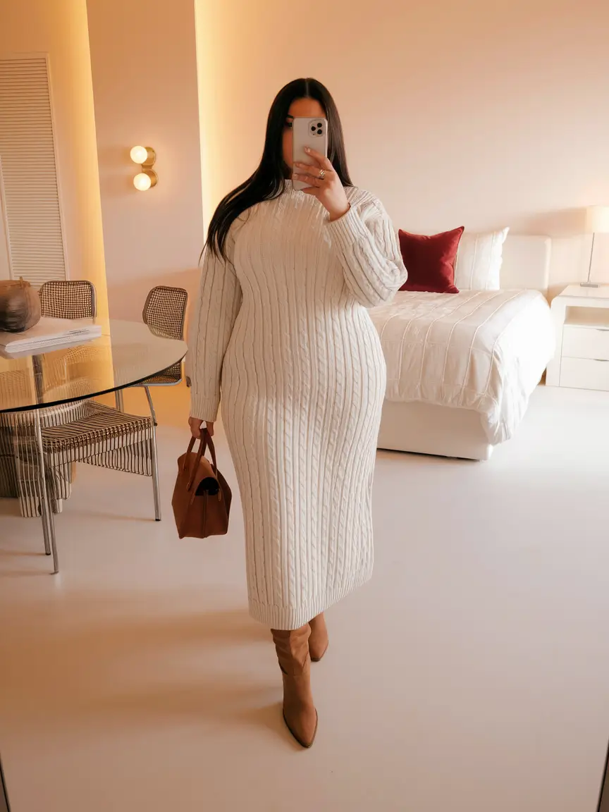 fall-plus-size-outfits-office-Ribbed-Knit-Dreams