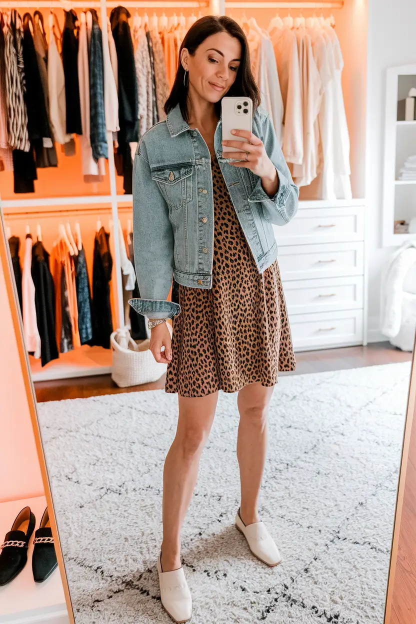 end of summer outfits casual comfy Leopard Print & Layers of Cool