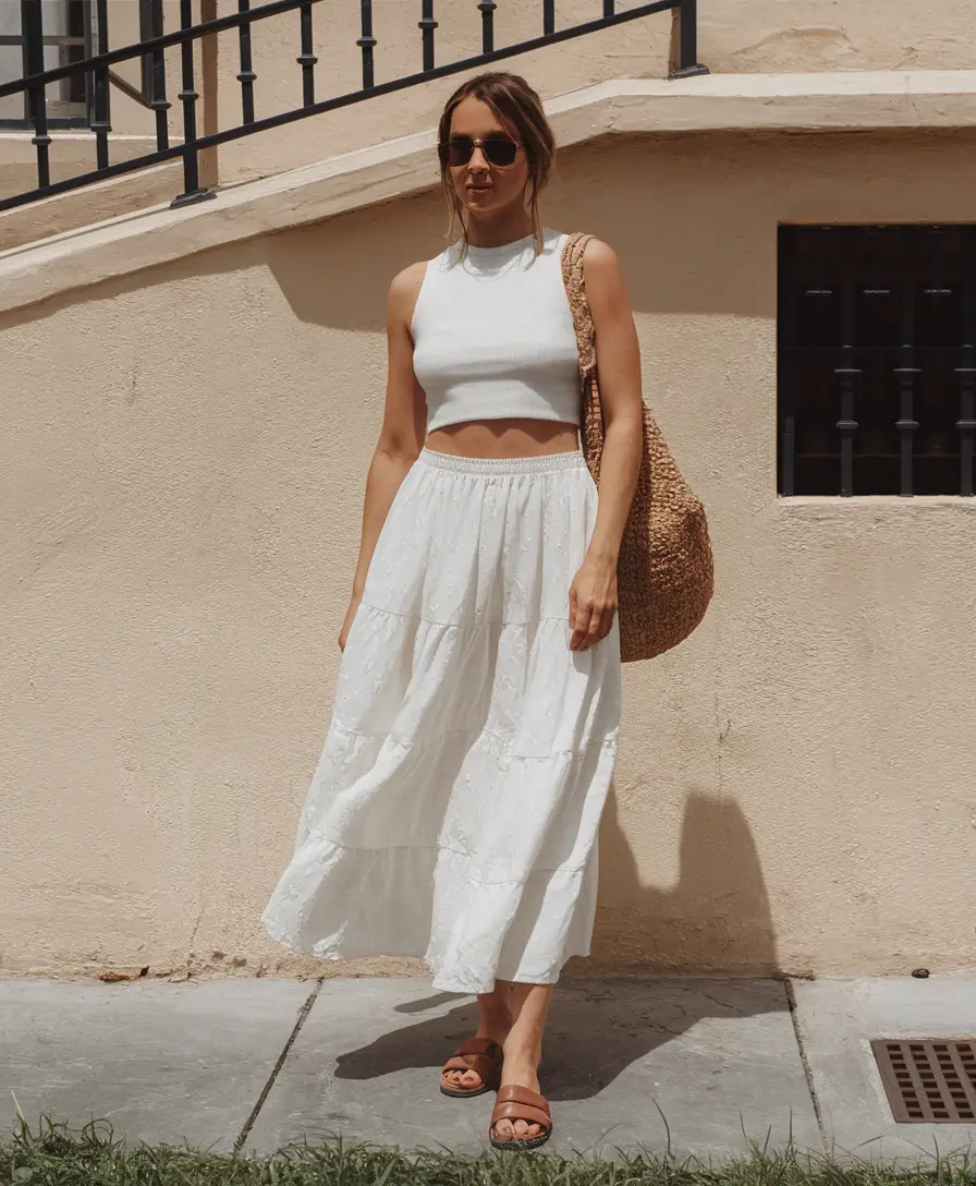 end of summer outfits casual classy Romantic Whites and Sun-Drenched Textures