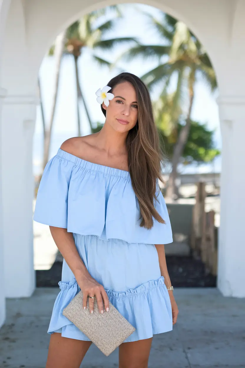 end of summer outfits aesthetic Off-Shoulder Resort Dream