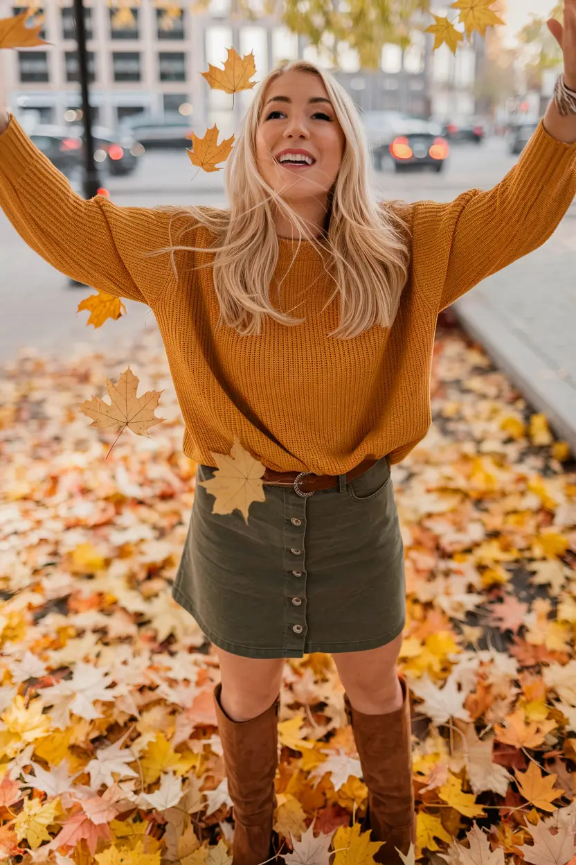 fall family pictures outfits olive green Golden Hour City Chic