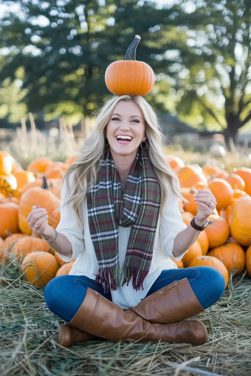 fall family pictures outfits jeans Plaid, Pumpkins, and Playfulness