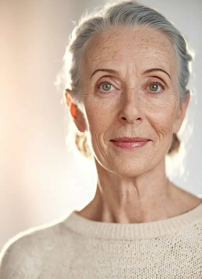 fall hair color women over 50 Elegant Silver Pull-Back With Natural Glow