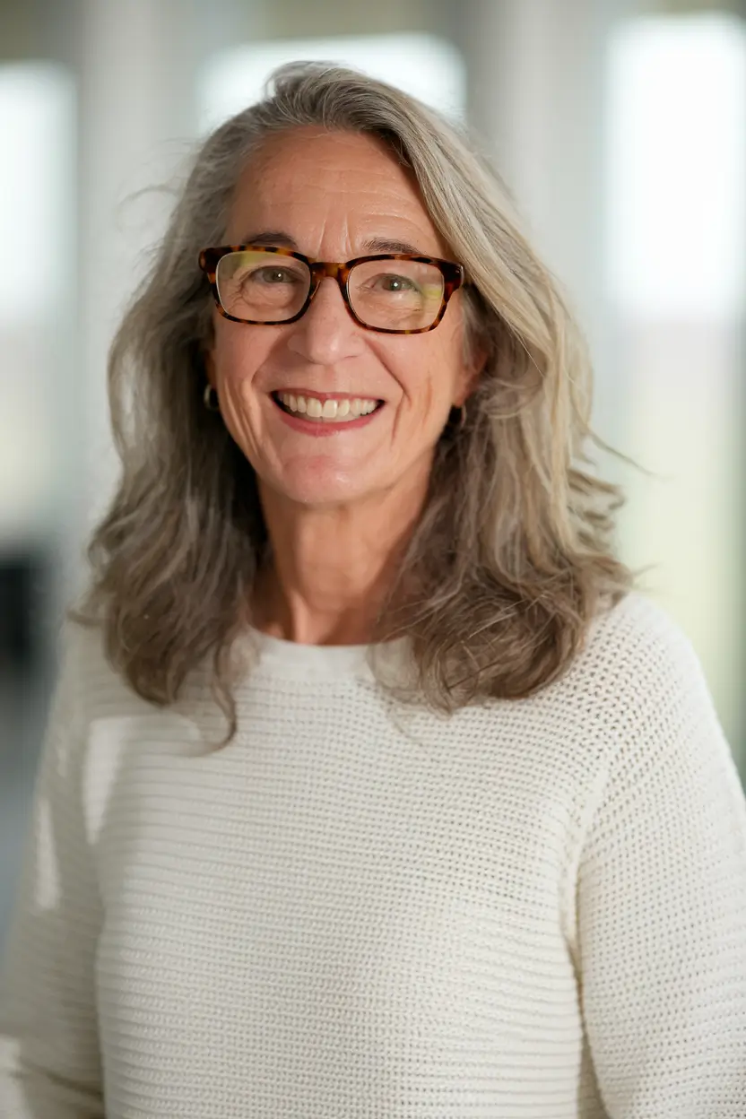 fall hair color women over 50 Natural Grey Layers with Lived-In Texture