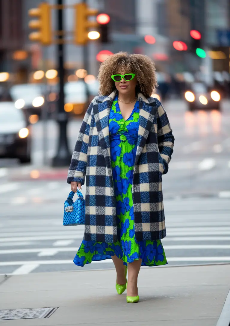 curvy fall outfits dressy Retro Florals Meet City Grunge
