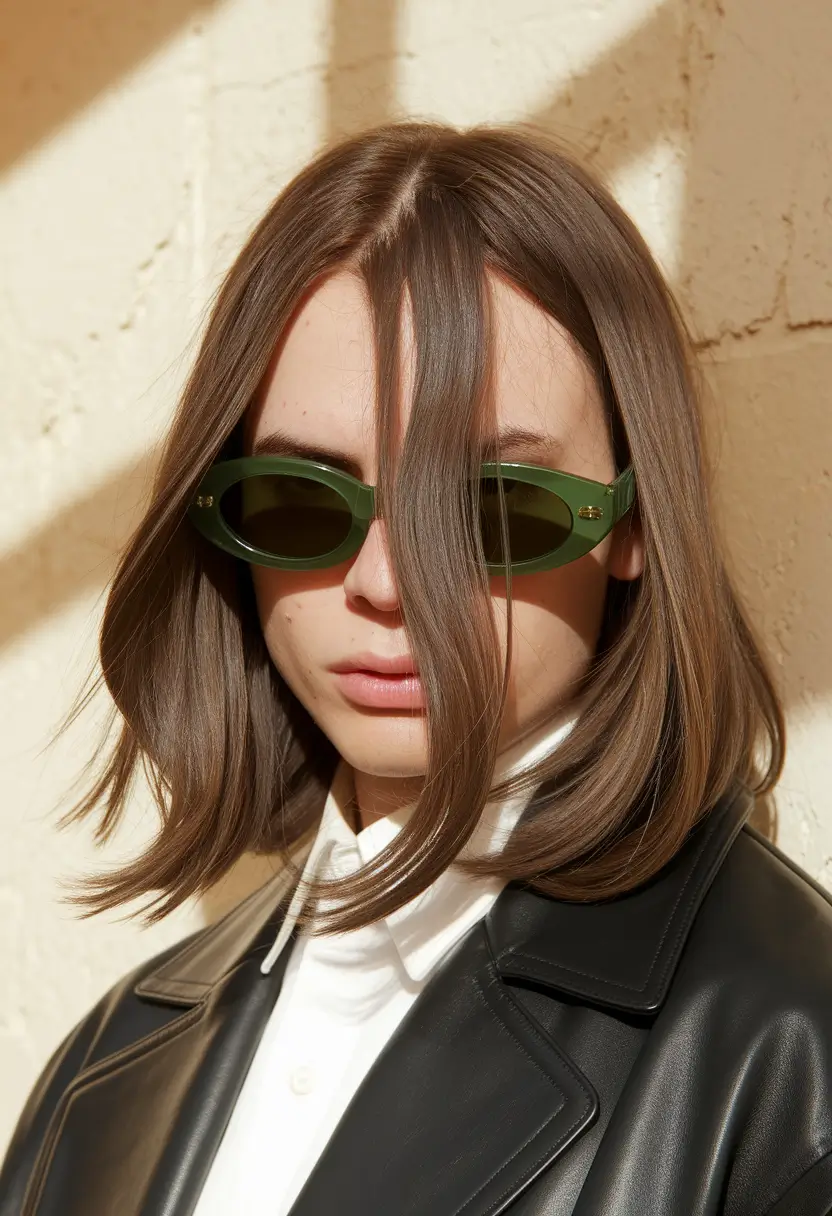 fall brown hair color no highlights Undone Texture with Minimalist Cool