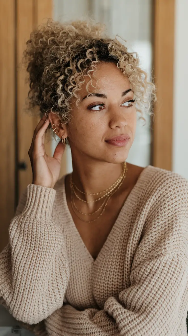 hair color warm skin tone Honey Cream Curls for Cozy Contrast