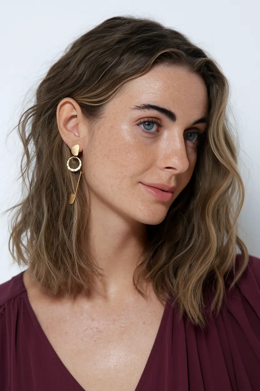 fall hair color for warm skin tone Soft Caramel Balayage on Lived-In Texture