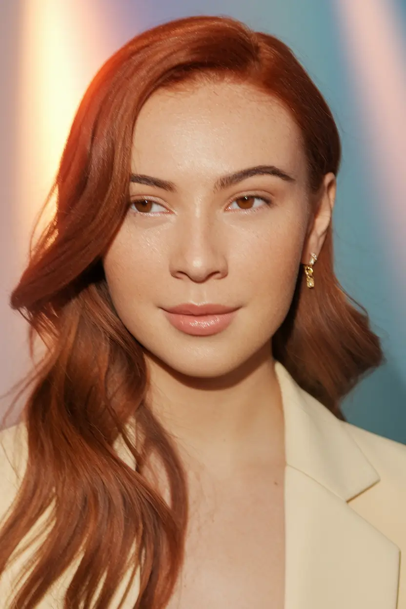 hair color warm skin tone Burnished Auburn for Autumn Glow