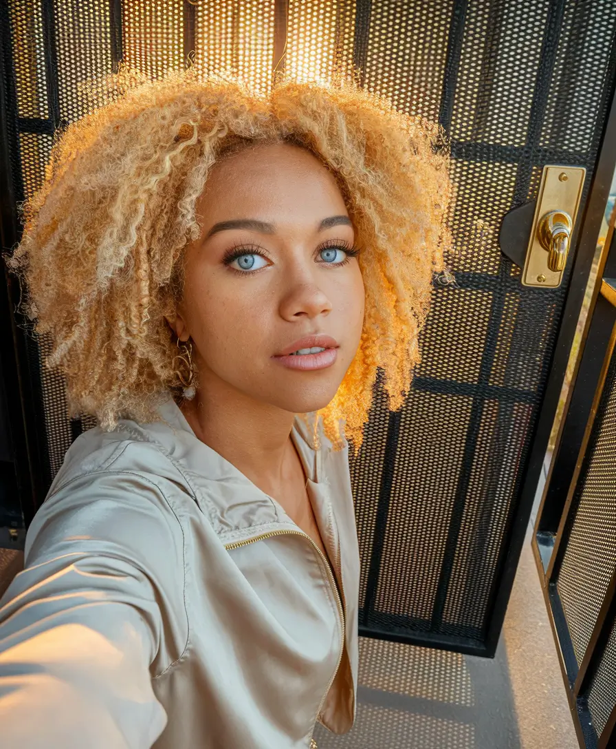 hair color warm skin tone deep autumn Golden Curls with Warm Blonde Energy