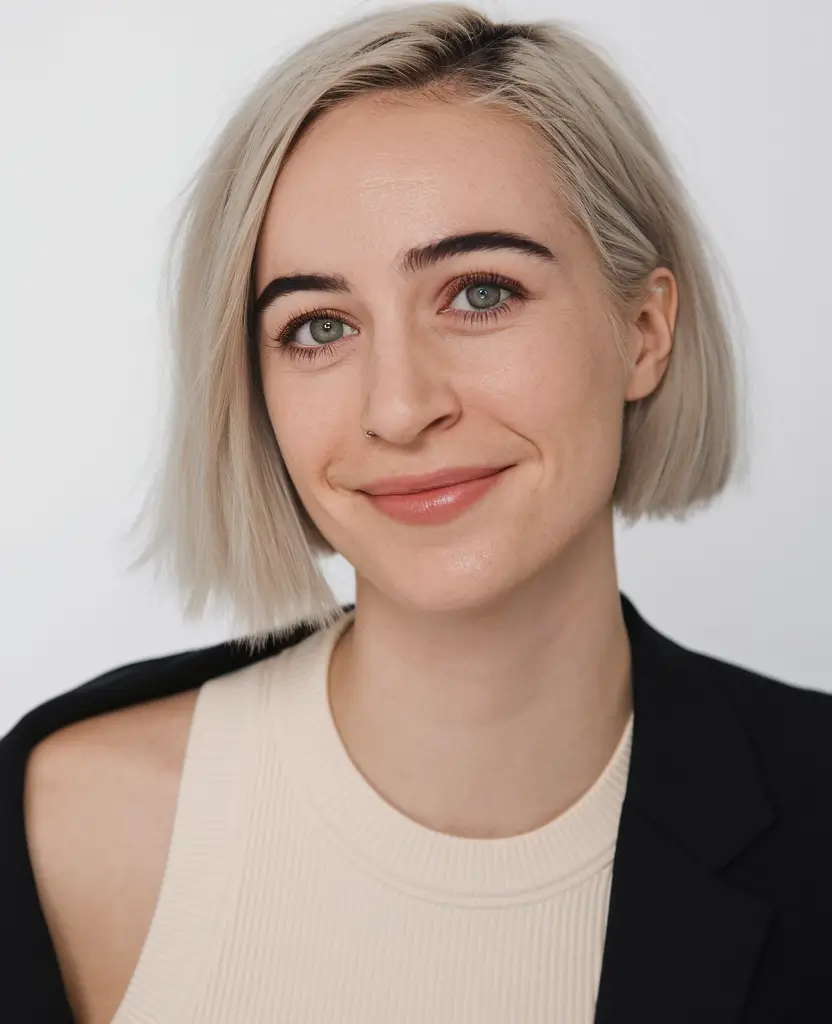 Fall haircuts women over 40 Platinum Precision Cut with Soft Edge