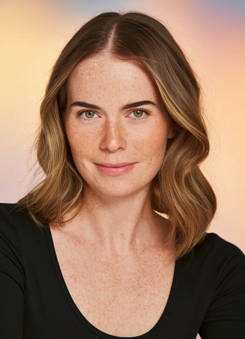 Fall haircuts women over 40 Mid-Length Retro Wave with Clean Center Part