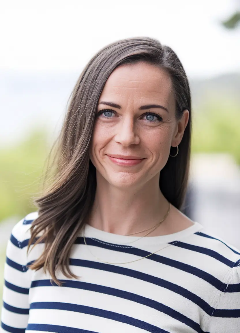 Fall haircuts women over 40 Sleek and Simple Long Side Part