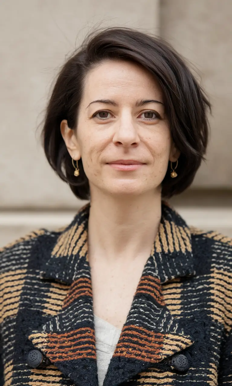 Fall haircuts women over 40 Structured and Sleek Chin-Length Bob