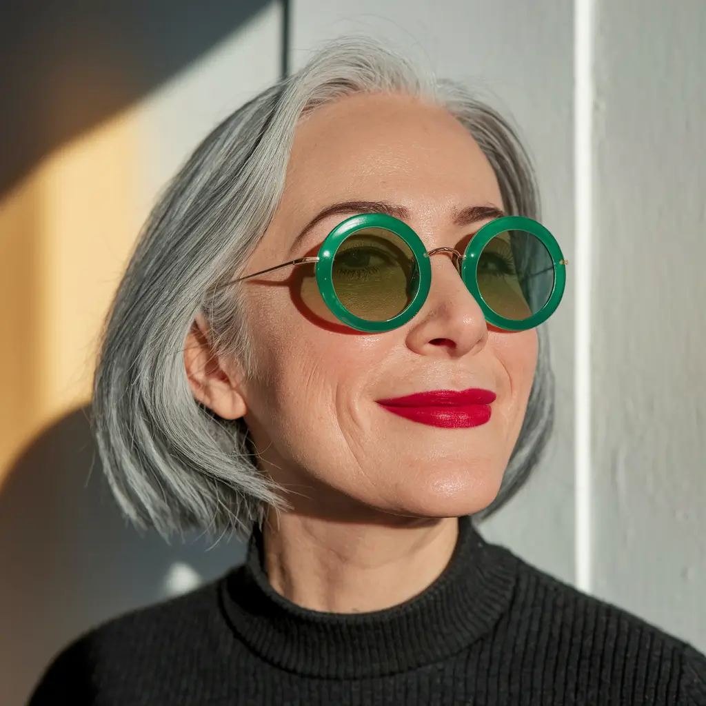 Fall haircuts women over 40 Polished Icy Silver Power Bob