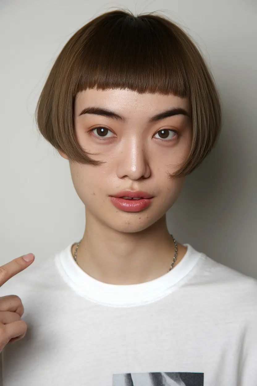 fall short haircuts French-Inspired Bowl Cut with Architectural Curves