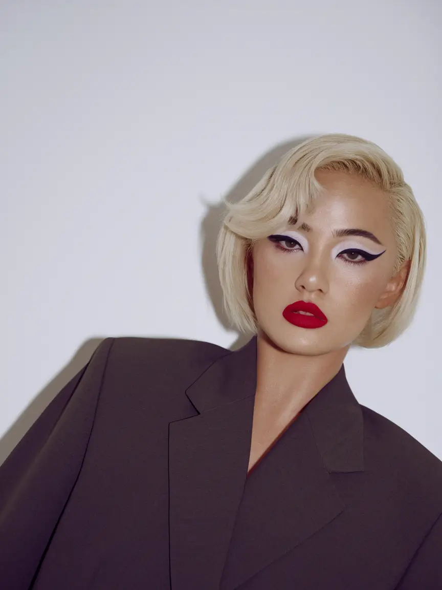 fall short haircuts Hollywood Platinum Bob with Sculpted S-Wave