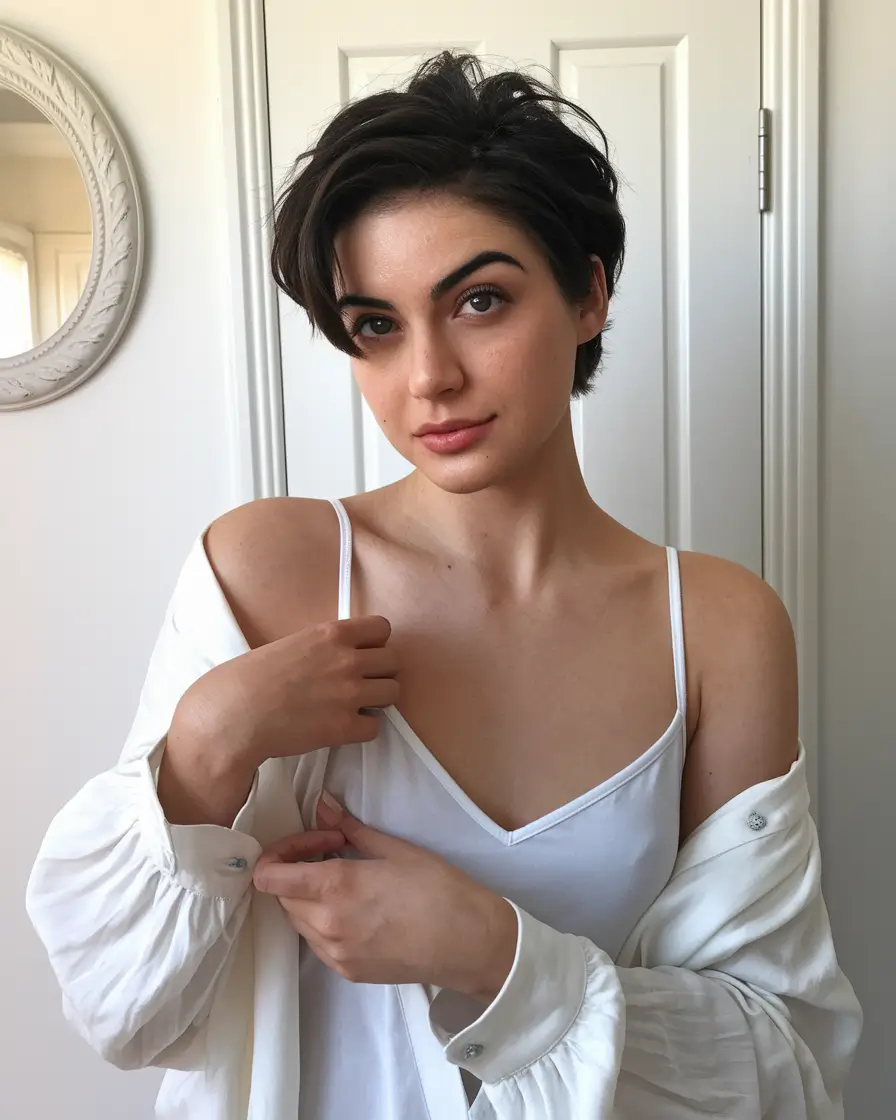 short haircut trends fall 2025 Soft Textured Crop with Feminine Edges