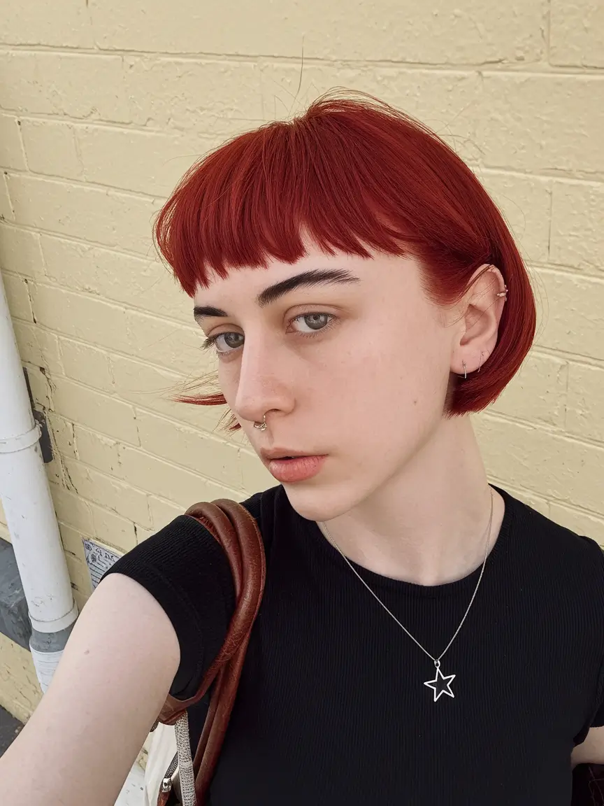 short pixie haircuts fall colors French Bob with Micro Fringe