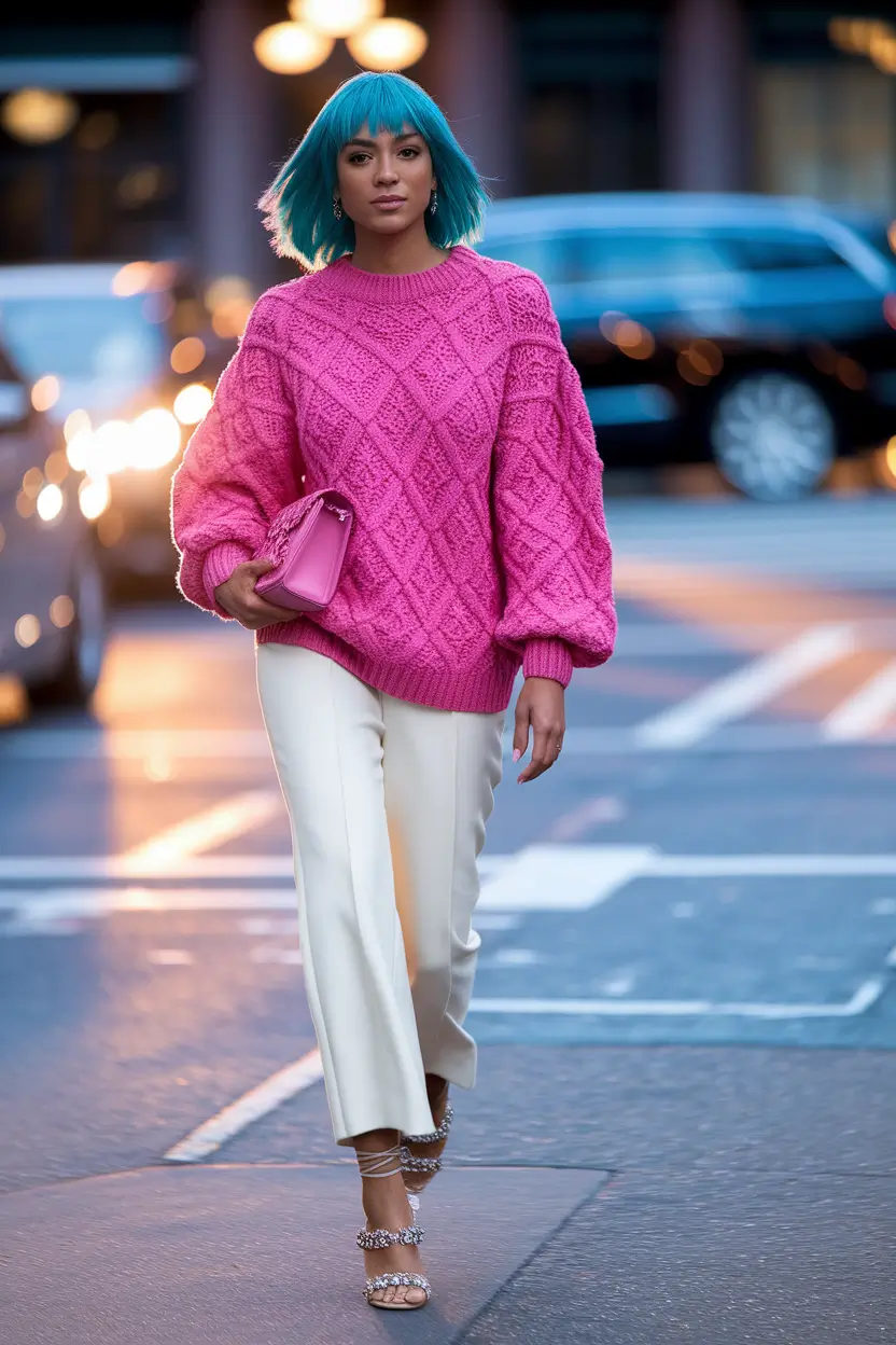 cozy fall outfits ideas 2025 Punchy Pink and Urban Light