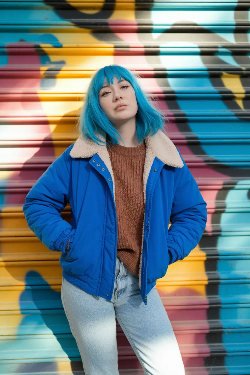 cozy fall outfits Blue Mood, Bold Moves