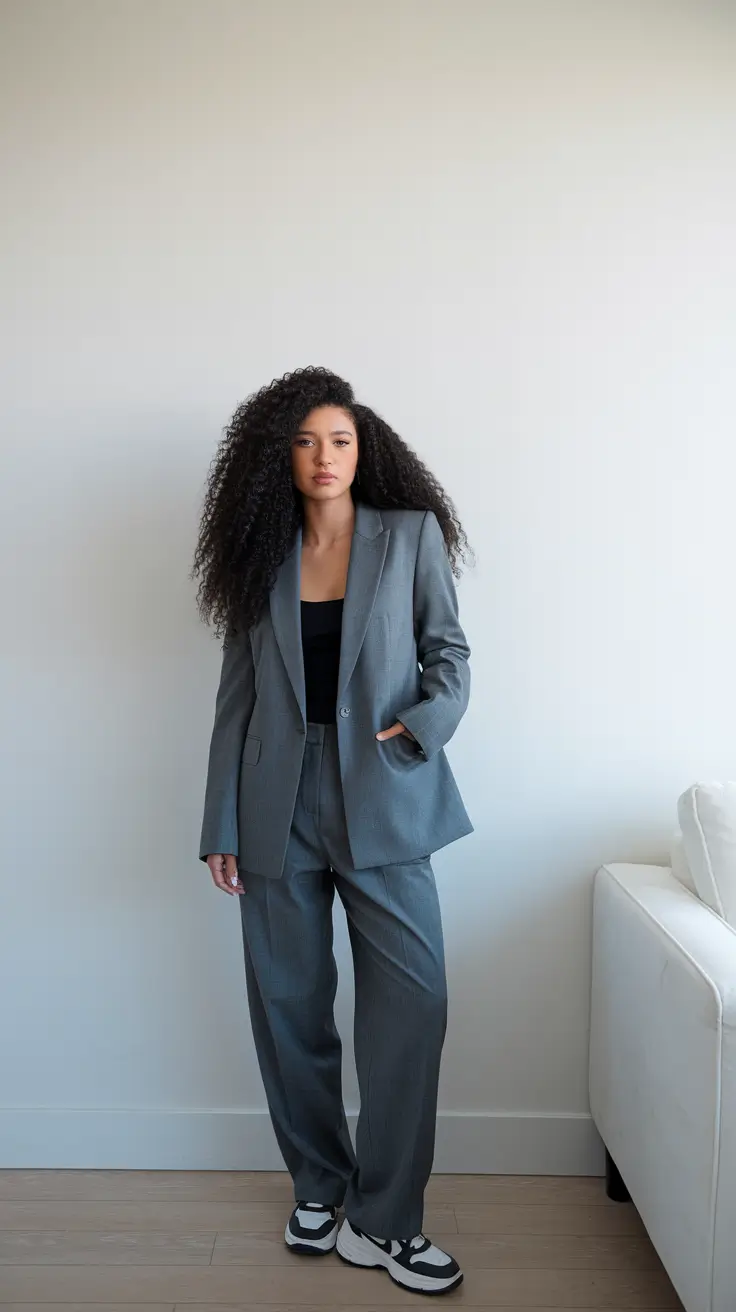 fall outfits for school teacher+Power Suit, But Make It Sneakers