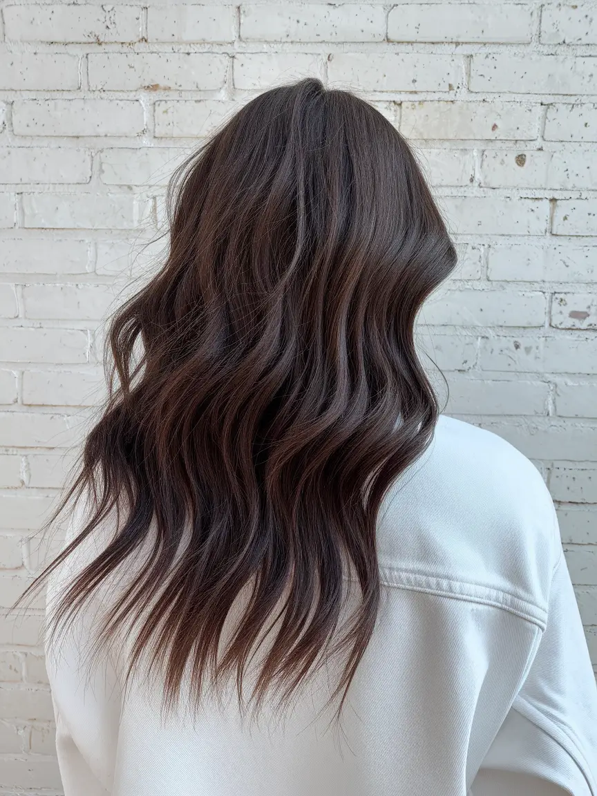 dark brown fall hair colors Chestnut Roast Flow with Easy Texture