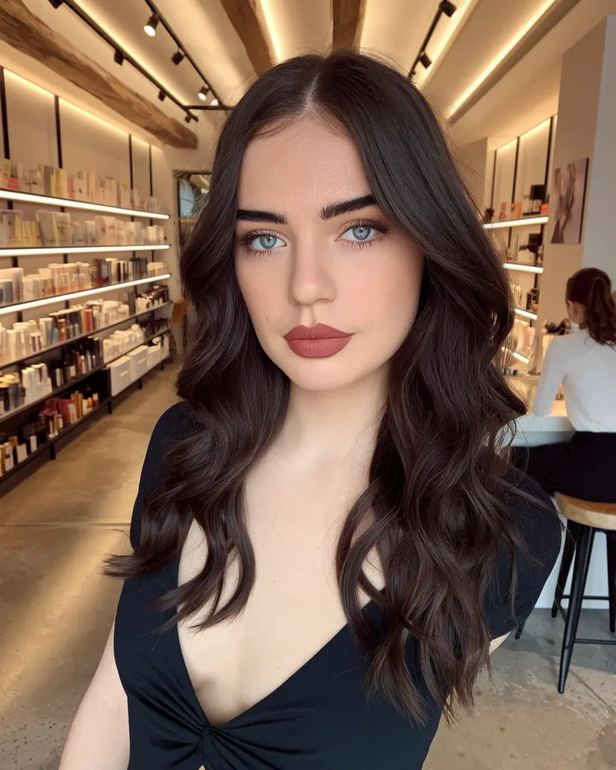 dark brown fall hair colors Soft Matte Brunette Elegance
