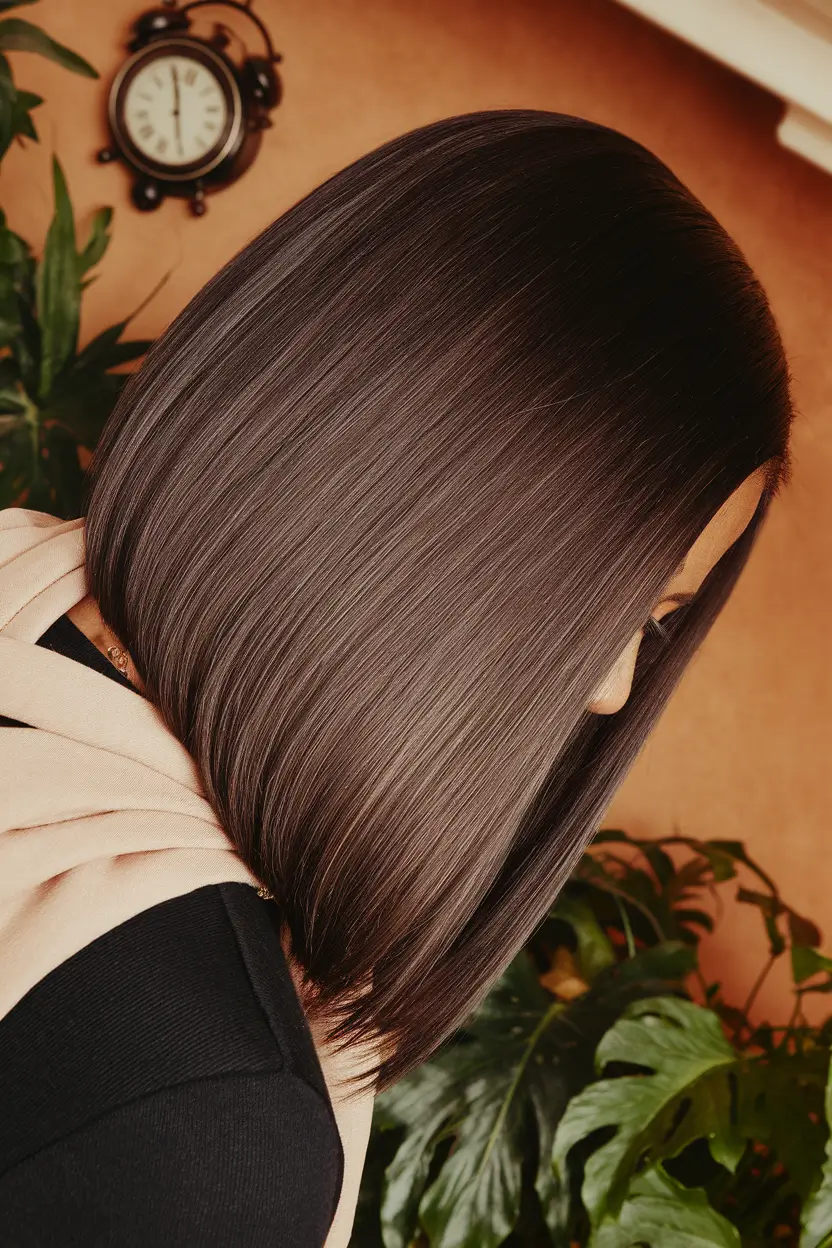 dark brown fall hair colors Perfectly Polished Cocoa Bob