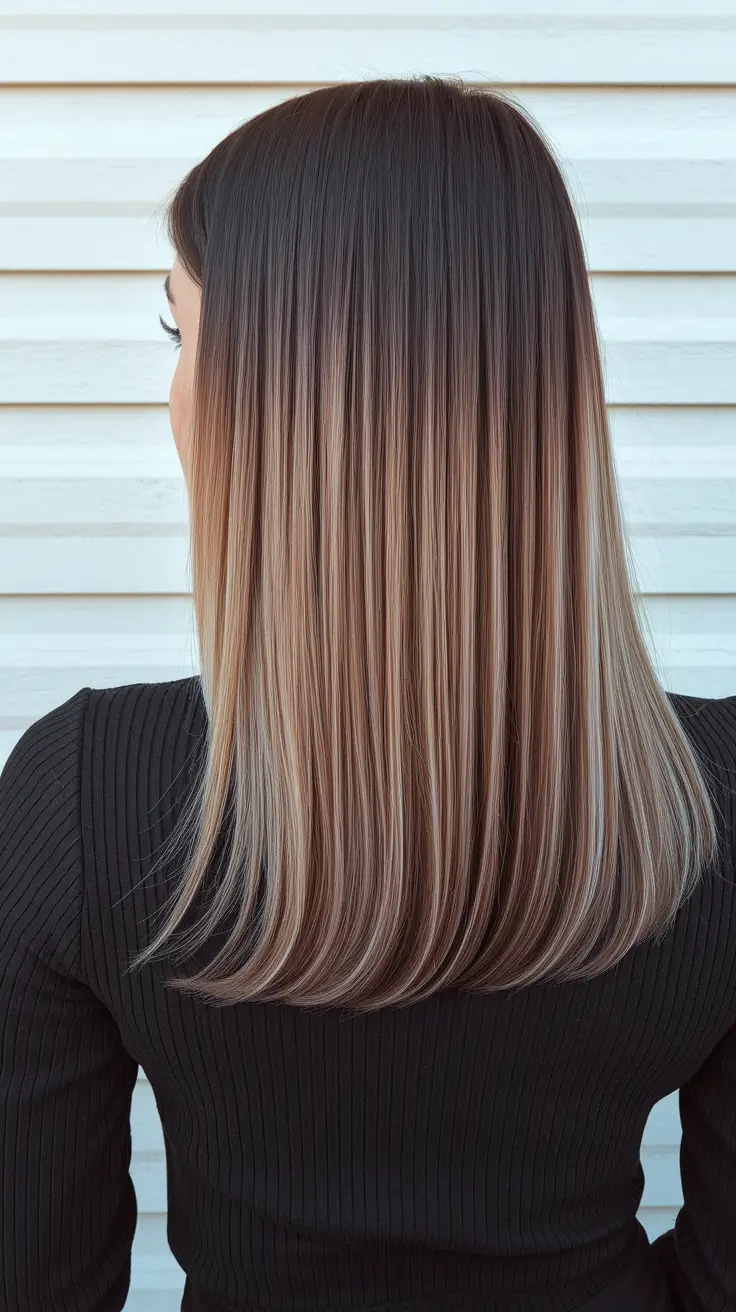 dark brown fall hair colors Rooted Ash Balayage for Cooler Tones