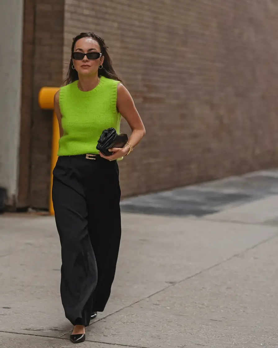 Early Fall outfits inspo for September 2025+Neon Knits and Tailored Ease