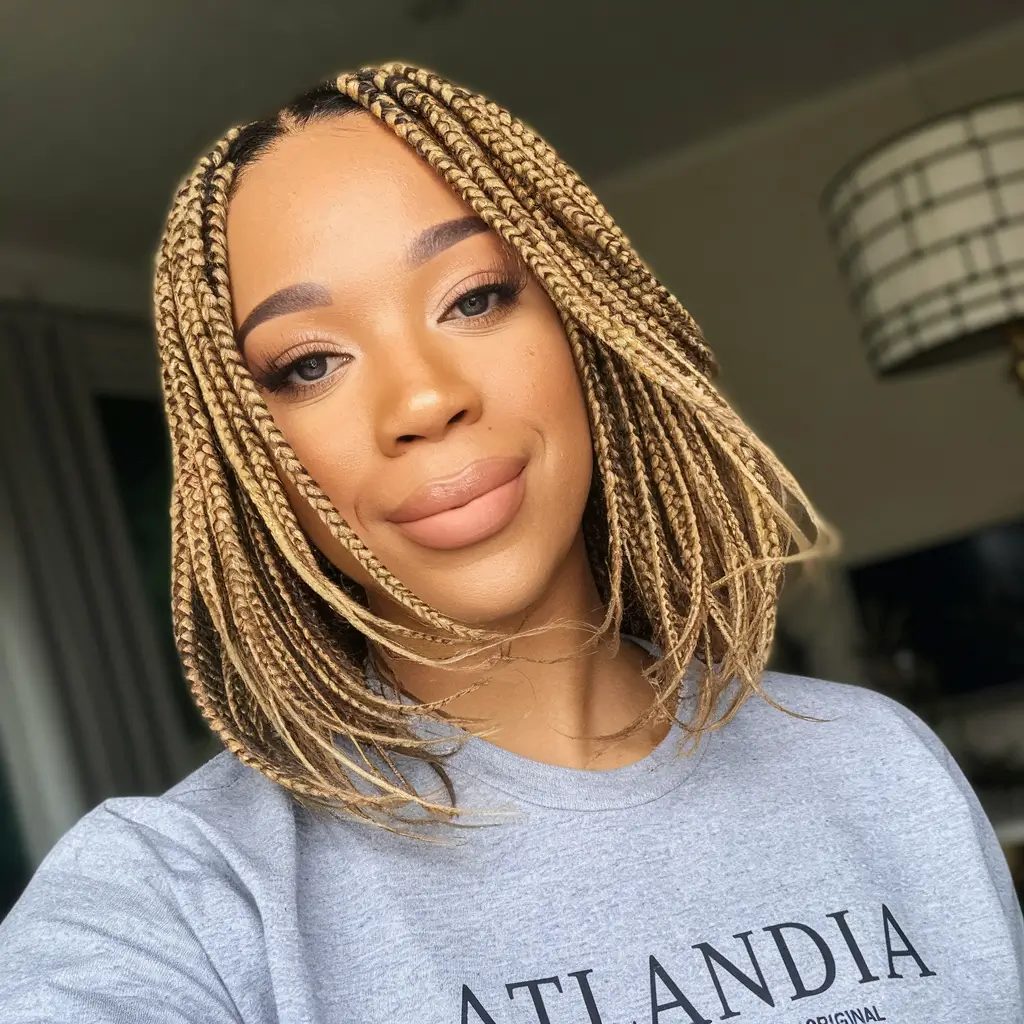 fall braids hairstyles The Blunt Bob Box Braid Moment