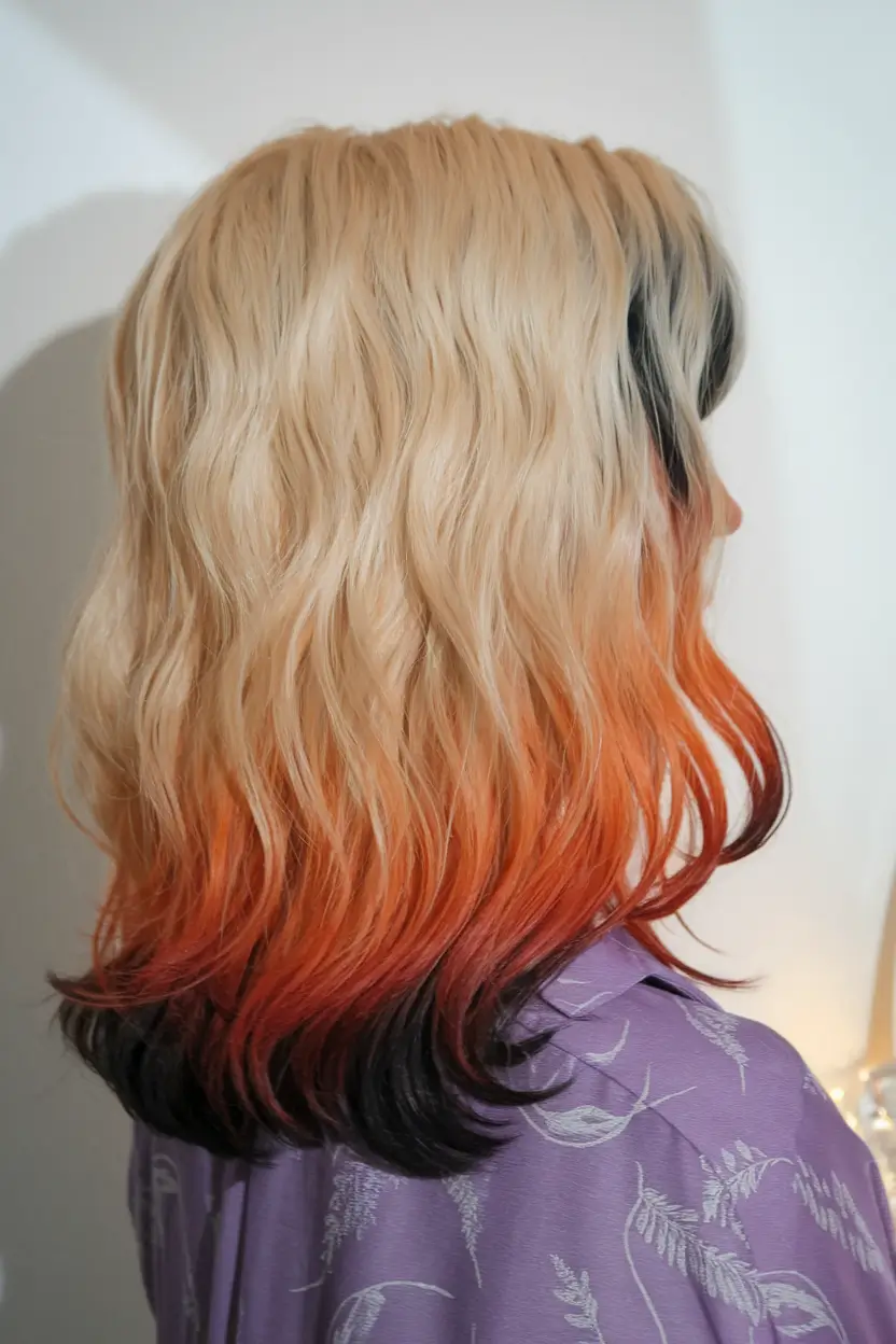 fall hair color for blondes with red multitone firelight for the bold blonde