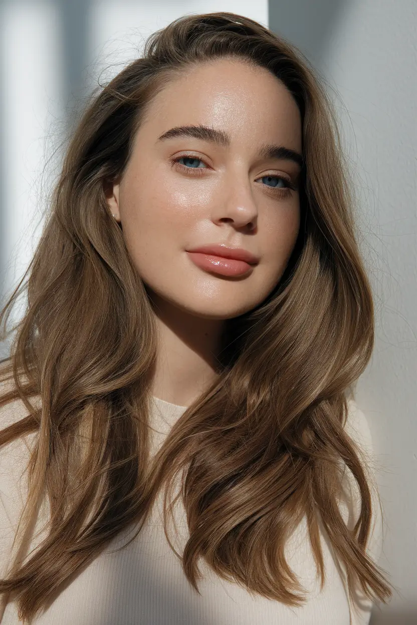fall hairstyles natural soft brown volume with flow
