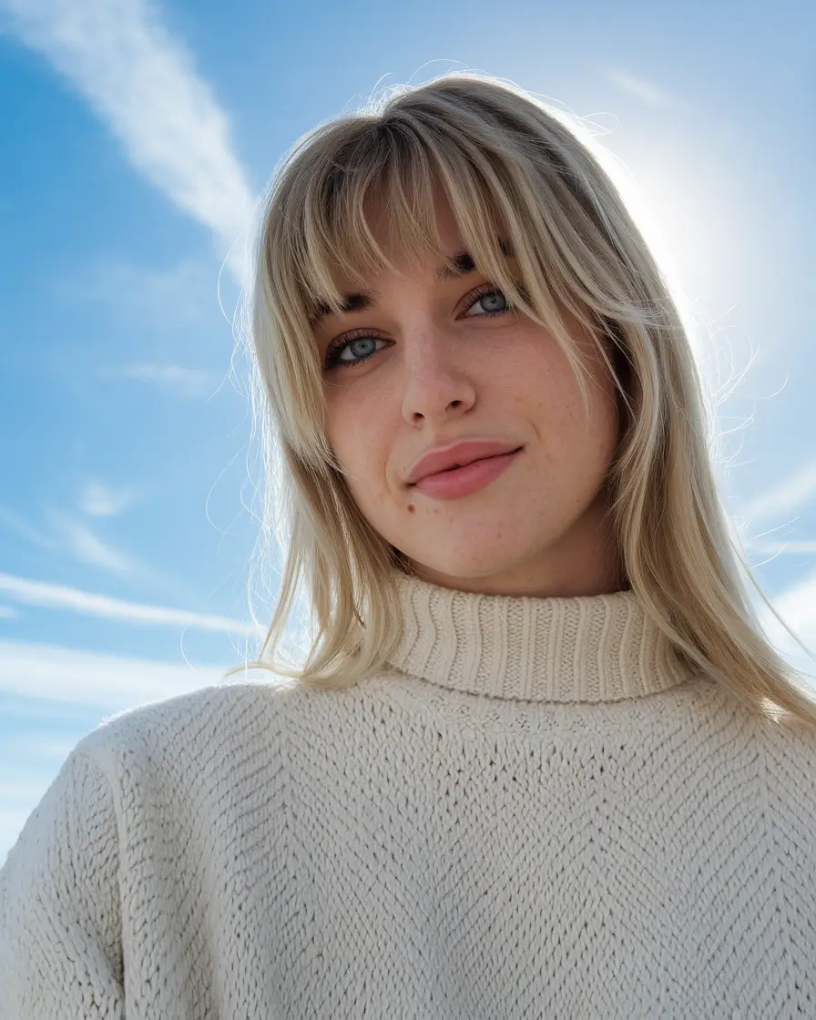Fall 2025 Hairstyles for Women Fresh Blonde with Tapered Curtain Bangs