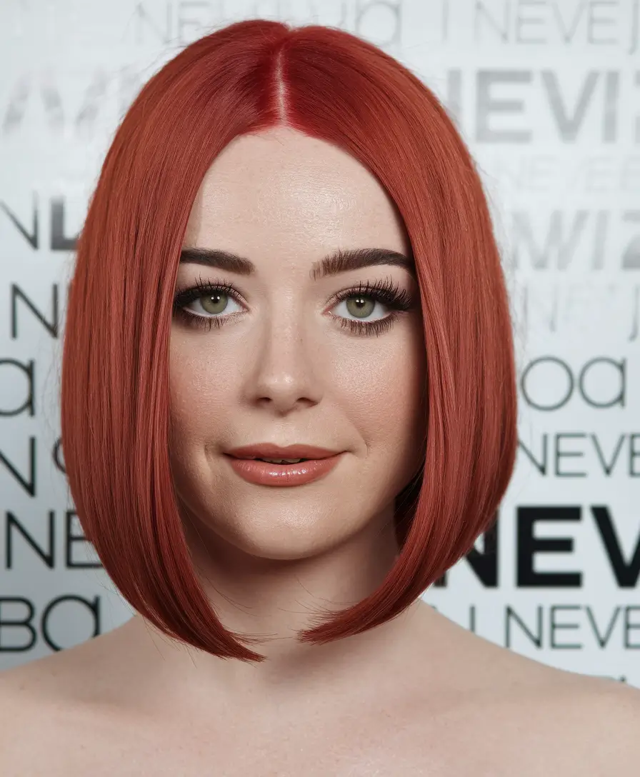fall hairstyles precision red bob with undercurve