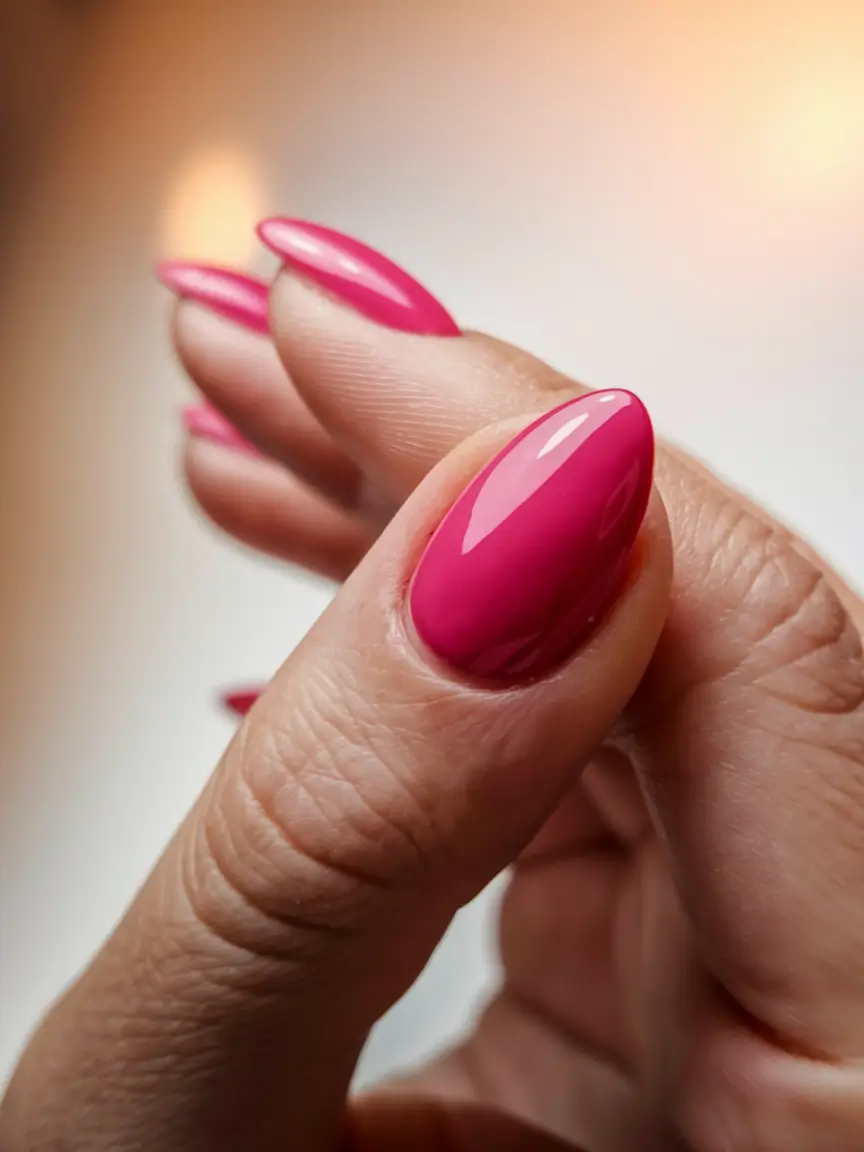Fall Nail Color Ideas Women Over 40 Bright Pink Almond Nails That Break the Rules