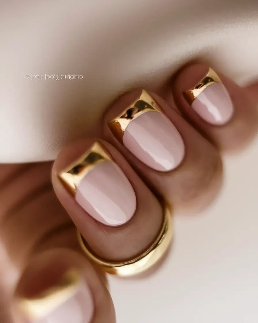 Fall Nail Color Ideas Women Over 40 Golden-Tipped Neutrals for Luxe Minimalism
