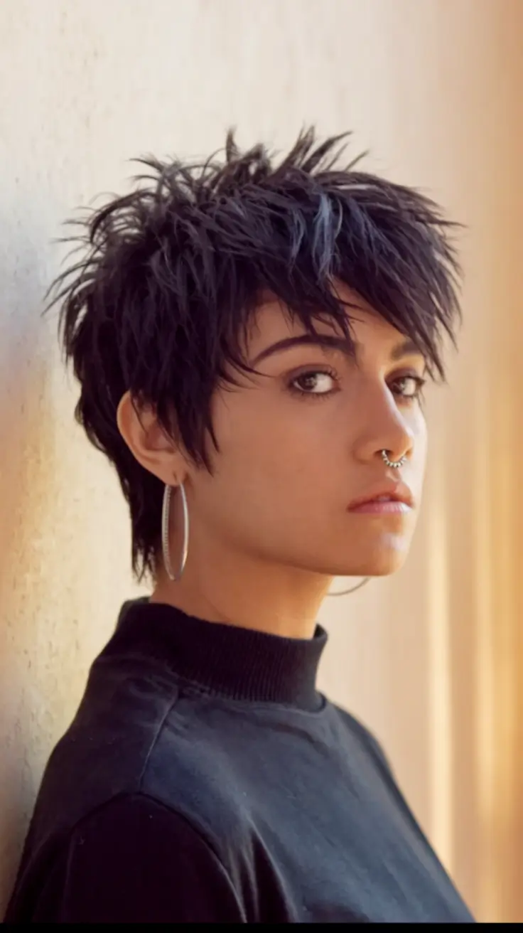 fall pixie haircut Piecey Jet Black Texture for Ultimate Cool
