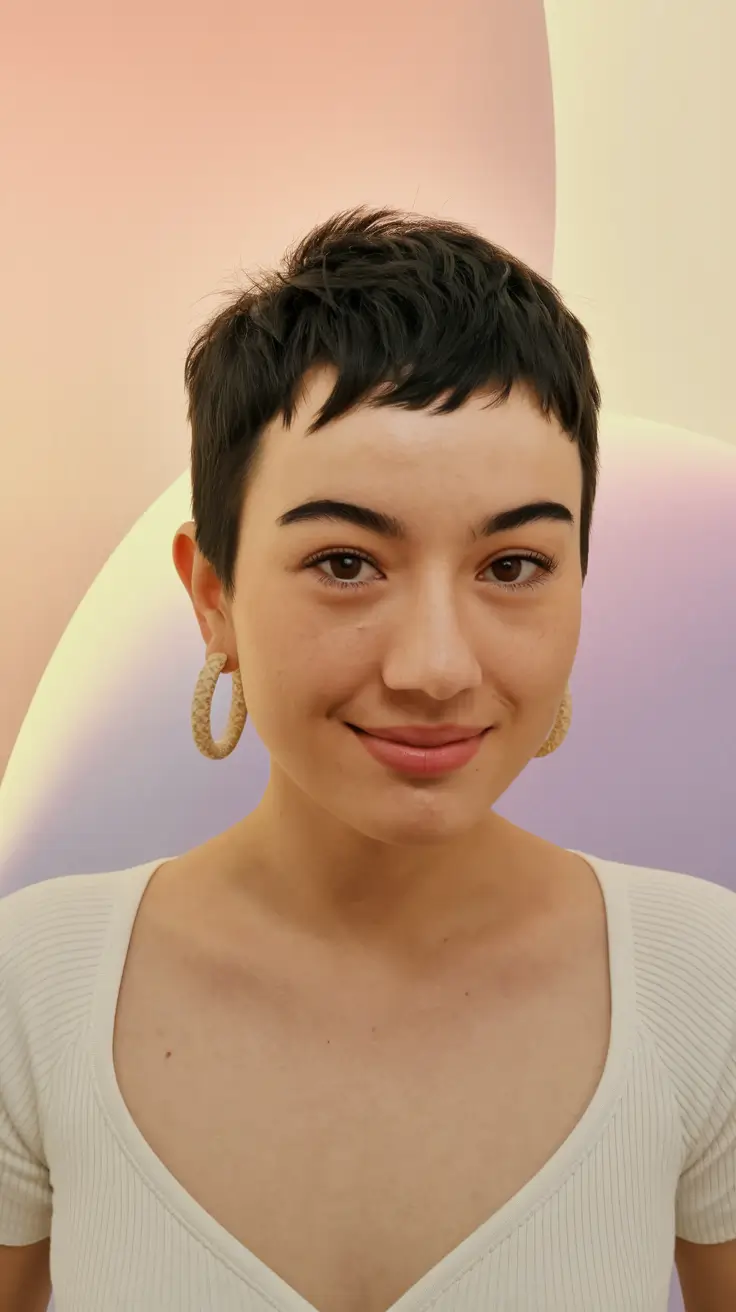 fall pixie haircut Choppy Texture with Playful Fringe