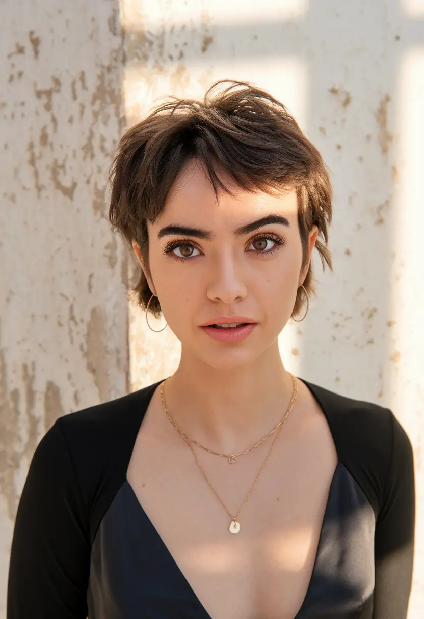 fall pixie haircut Mullet-Inspired Pixie with Natural Flow