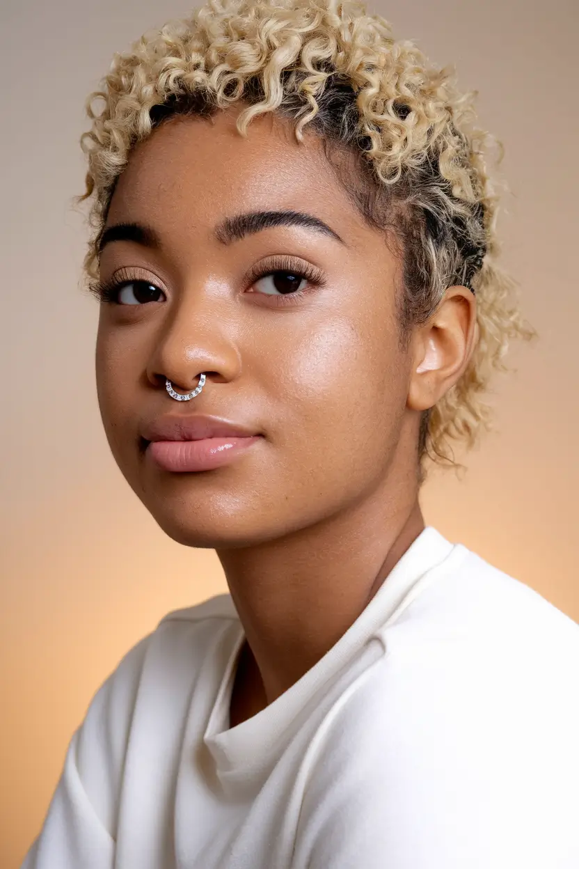 fall hair color for brown skin 2025 Bleached Blonde with an Edge