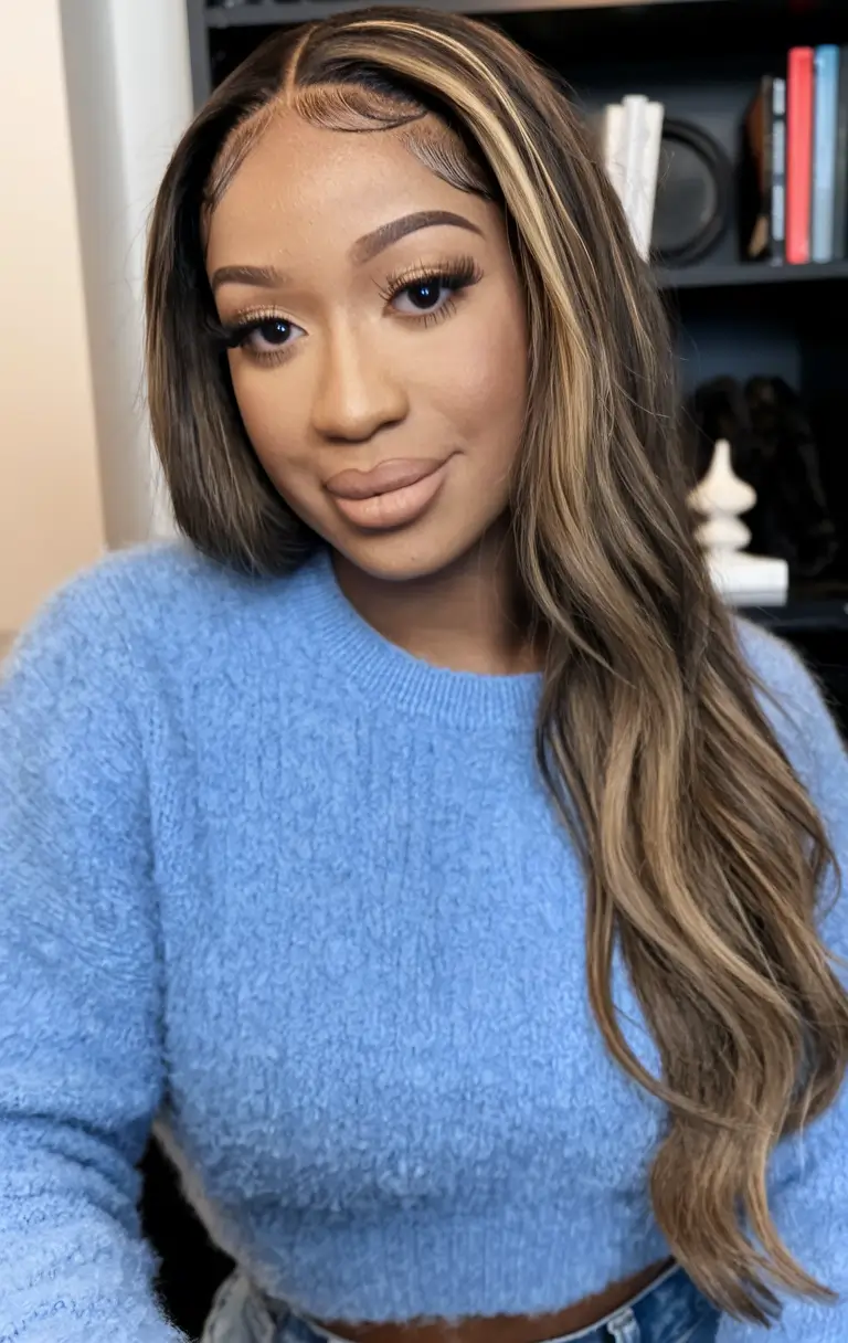 fall hair color for brown skin 2025 Honey Blonde Face-Frame for Soft Contrast