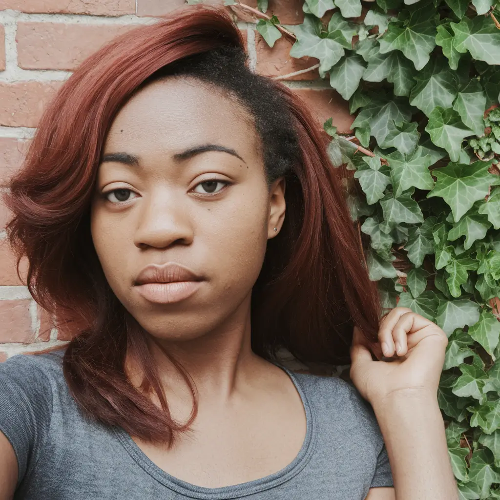 hair color ideas for deep skin Copper Auburn with a Feathered Sweep