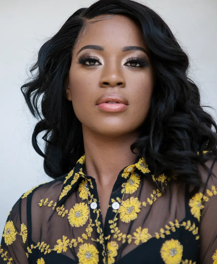 hair color ideas for deep skin Retro Black Waves with High Gloss Finish